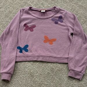 Tweenstyle by Stoopher Butterfly Patterned Purple Sweatshirt- size 10